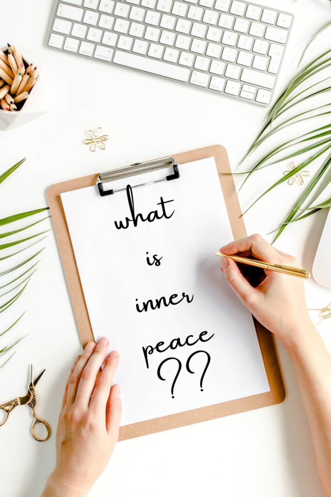 paper with the text 'what is inner peace?'