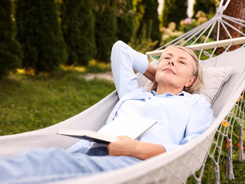 woman having a mindful pause