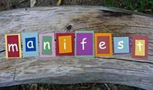 an image with the word 'manifest'