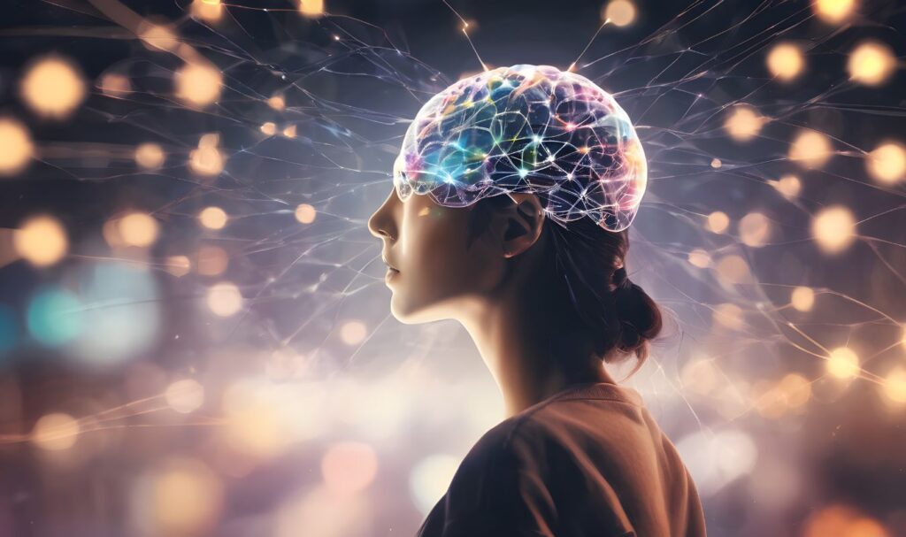 Digital illustration of brain activity and neural pathways representing how to reprogram your subconscious mind