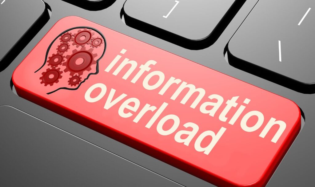 an image showing information overload which is the main reason people feel overstimulated
